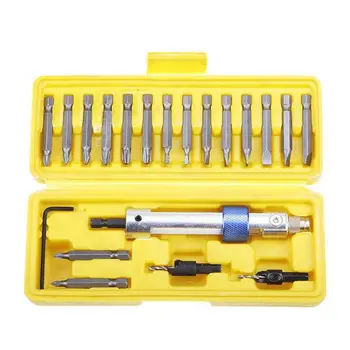 

20pcs HSS Countersink Drill Bit Driver Swivel Head Quick-Change Screw Tool Set