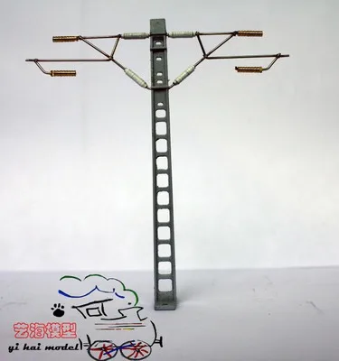 

Train model single column double-arm contact network Train model rail-simulating single sandbox accessory toy scene