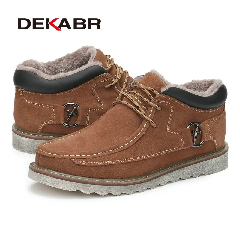 Dos Quente Camurça De Pele Alta Dark Brown Borracha Homens Blue autumn Brown Masculinos Botas Quailty winter Da Trabalho Vaca Inverno Dekabr autumn Blue Outono Ankle Autumn Sapatos Confortáveis Brown winter Boots Calçados Light an6UZdw