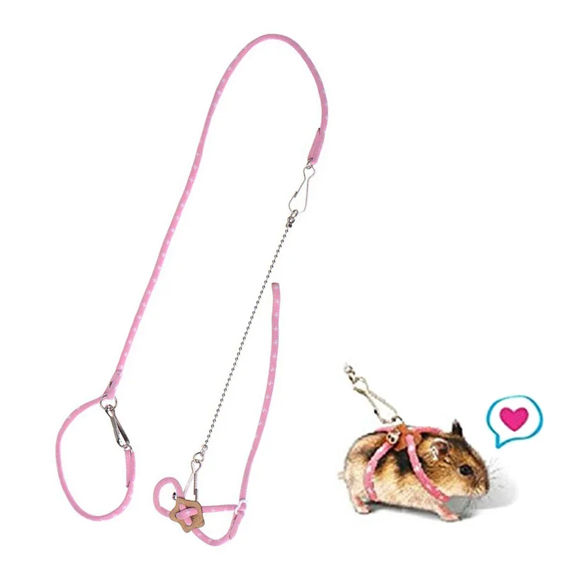 

Pet Rat Mouse Harness Adjustable Rope Ferret Hamster Finder Bell Leash Lead