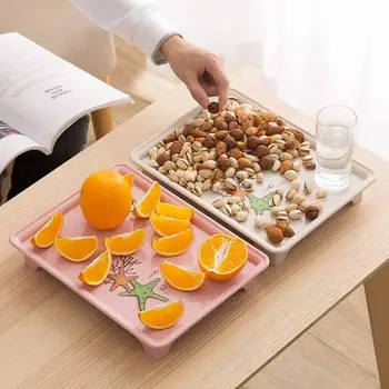 

OTHERHOUSE Serving Tray Tea Plate Fruit Snacks Sushi Dessert Storage Rolling Tray Dinner Plates Dish Kitchen Bathroom Organizer