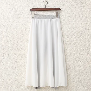 

Spring New Chiffon Skirt Women OL Thin Leggings Girl Korean Syle Streetwear Elastic Ladies Loose Solid Leggins Fake Two Piece