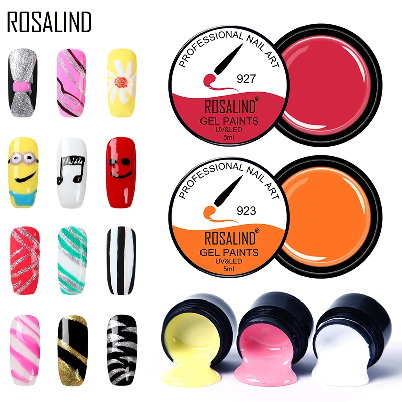 

ROSALIND 8ML Painting Gel Varnish 11 Colors Gel Nail Polish For Manicure DIY Top Base Coat Hybrid Design Of Nail Art Primer TSLM