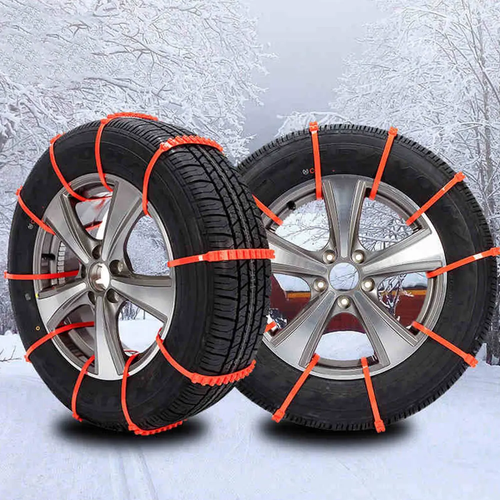 Vehemo Orange Plastic Universal Thickened Anti Skid Chains Accessories