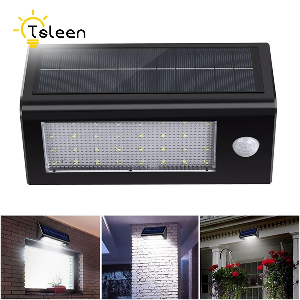 

TSLEEN LED Solar Lamp Waterproof PIR Motion Sensor Solar Light Luminaria Solar Para Jardim Energia Solar Lampe Solaire Led