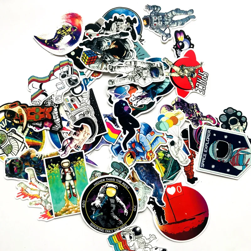 [NEW]     50pcs Spaceman Astronaut Graffiti Sticker Cosmic Kid Toy Sticker Skateboard Guitar Luggage Trolley Case Sticker