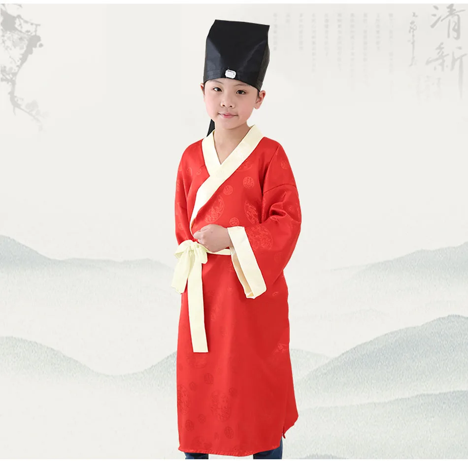 Традиционный китайский комплект одежды для детей ростом от 80 до 180 см, 3 предмета, высокое качество, детское платье для мальчиков, школьная