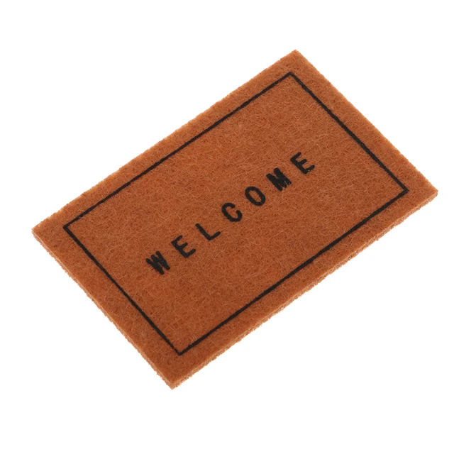 Miniature Welcome Mat Front Door Carpet Floor Rug for 1/12 Scale Dollhouse Living Room Accessories 1