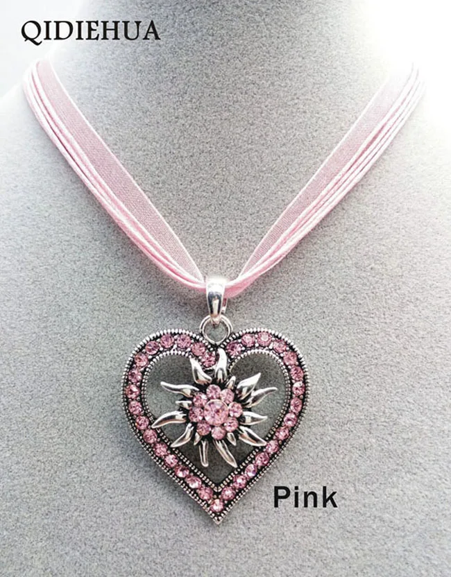Модное ожерелье с подвеской в виде сердца, серебряное ожерелье с цветком из кристаллов для женщин, веревочная цепочка с подвеской ожерелье Эдельвейс, колье, ювелирное изделие