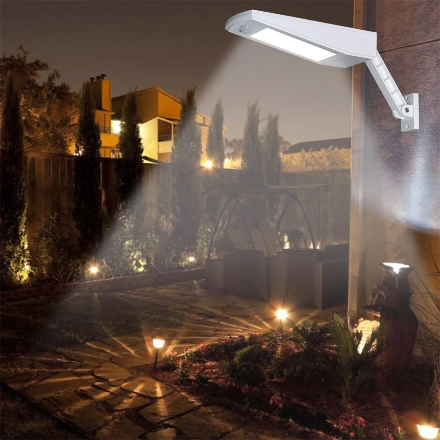 Chiclits 48 LED Outdoor Solar Light  IP65 Waterproof Human Sensor Adjustable Angle Super Bright Landscape Garden Lighting Wall Lamps (4)