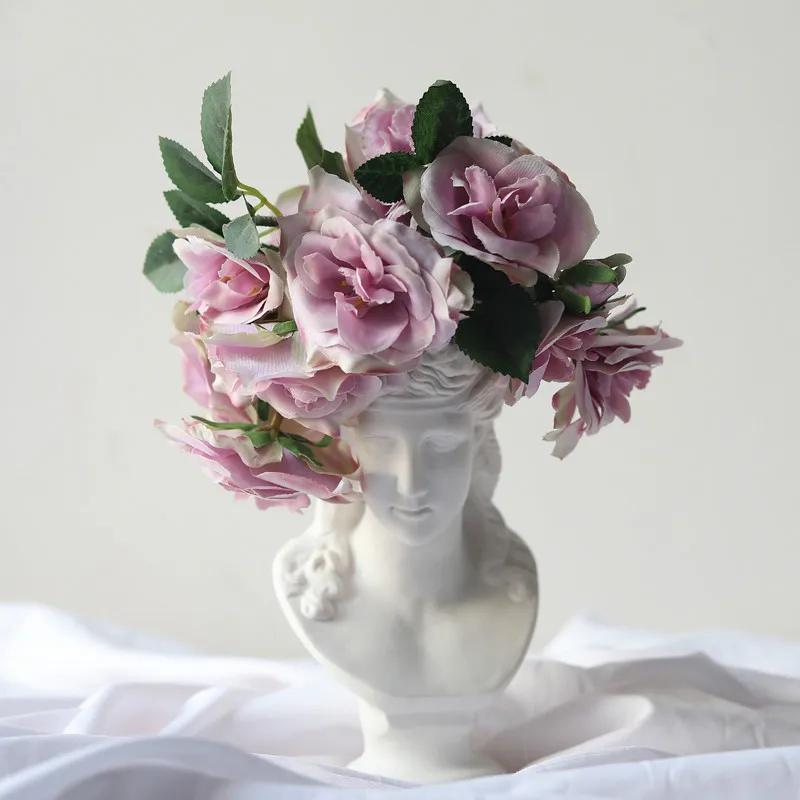 

Creative Resin Imitation plaster David head vase Character statue Flower arrangement accessories Nordic style home decoration