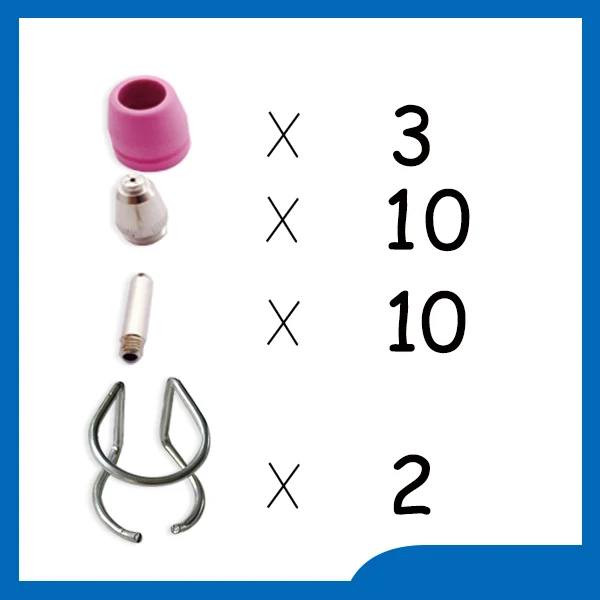 

Free shipping Wsp-60P P60 60Amp Plasma Cutter Torch ARC Consumables KIT Nozzles 1.2mm