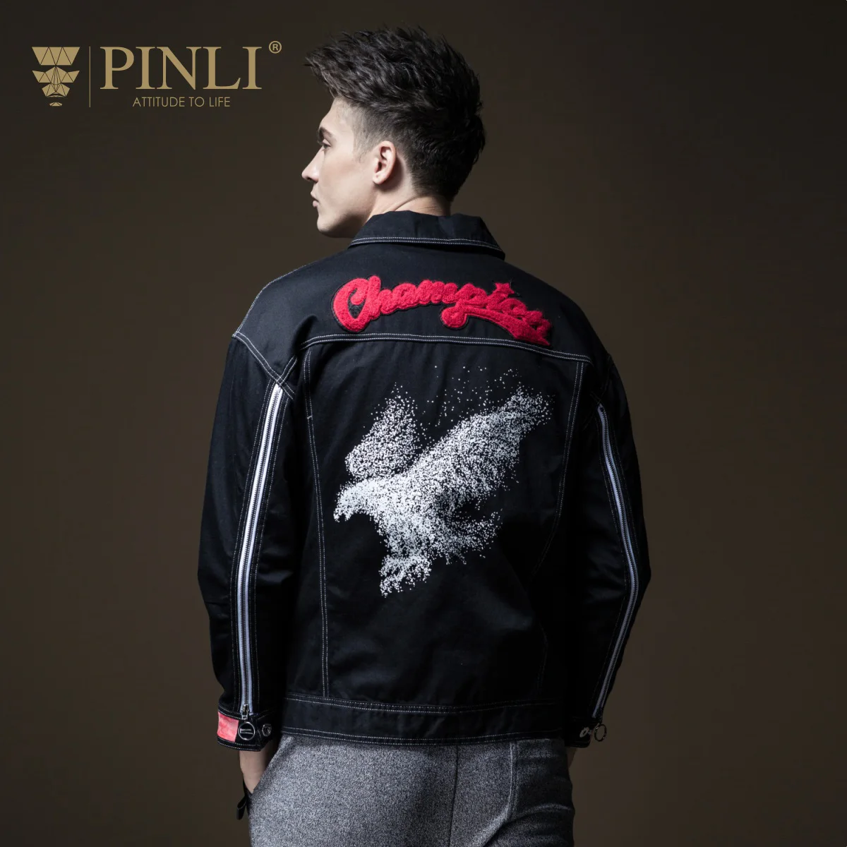 

2019 Pattern Jacket Jacket Special Offer Regular Militar Pinli Pin Autumn New Men's Lapel Embroidered Cowboy Print B183204180