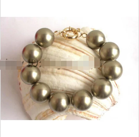 

HUGE!Natural 20mm Round green Shell Pearl Bracelet!Noble style Natural Fine jewe Fast (D) SHIPPING