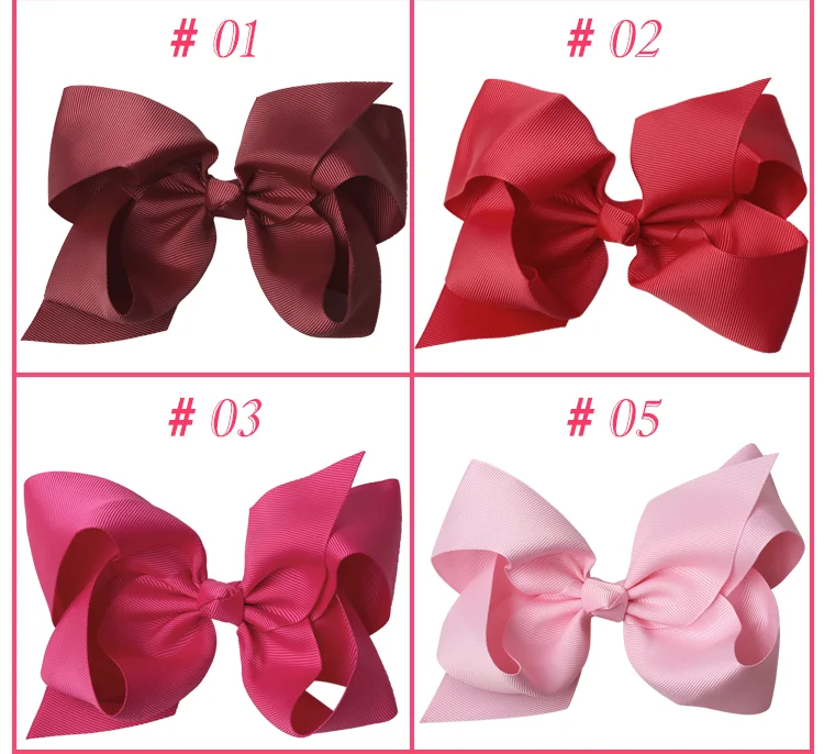 25 шт./лот 6 дюймов большой Hairbows с зажимом для детей девочек лента для волос луки Женские аксессуары для волос 25 Цвета