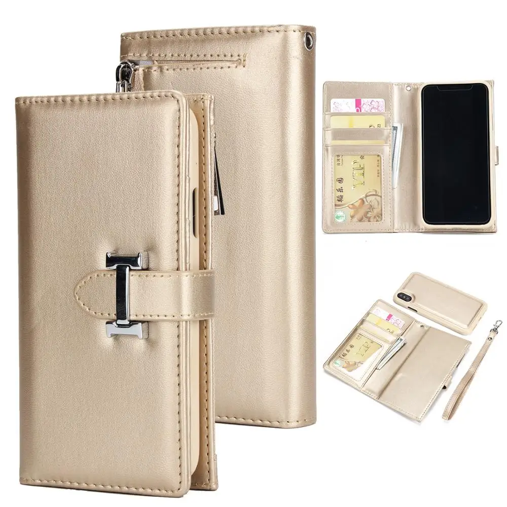 

Zipper Wallet Leather Case For iPhone X XS Max 8 7 7 Plus 6 6S Plus Flip Phone Case Luxury Cover For iPhone XR Magnetic Case