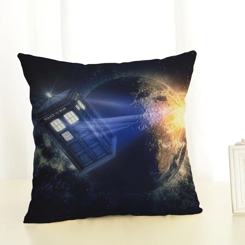 Наволочка для подушки Doctor Who 45x45 см, хлопковая льняная домашняя декоративная подушка для дивана, автомобильная спальная подушка - Цвет: Синий