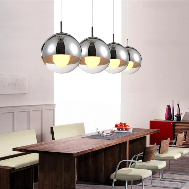 

Bar Lamp Kitchen Island Pendant Light Study Modern Pendant Lights Bedroom Silver Glass Lighting Home Indoor Lights Bulb For Free