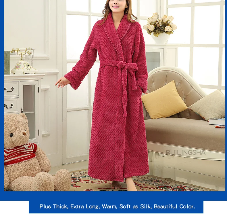 Details about   Mens Robe Warm Soft Plush Kimono Long Winter Sleepwear Housecoat Bathrobe 