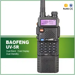 Бесплатная доставка оригинальный длинный аккумулятор Baofeng UV-5R двухдиапазонный двухсторонний радиопередатчик 136-174/400-520 МГц с бесплатными