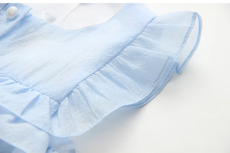 2018 Hot Summer New Design 2 3 4 6 8 9 10Years Thin Sweet Cute Solid Color Short Fly Sleeve Blouse Baby Kids Girls Chiffon Shirt (25)