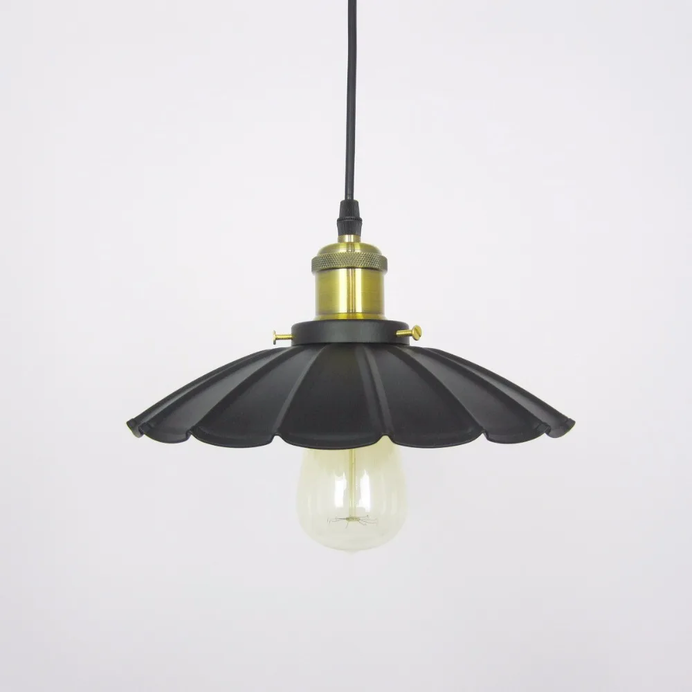 North American country suspension black pendant lamp vintage haning pendant light industrial loft lights lamparas home light (3)