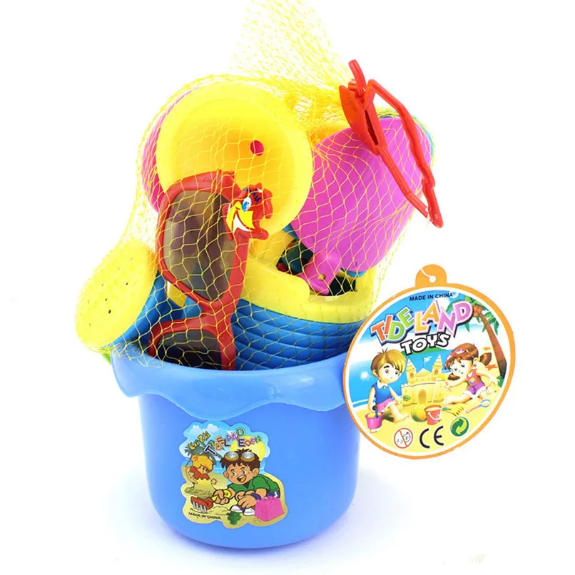 Random Color 9Pcs Kids Sand Beach Toys Castle Bucket Spade Shovel Rake Water Tools Set For Kids Toys Good Gift to Kids JY12#F (8)