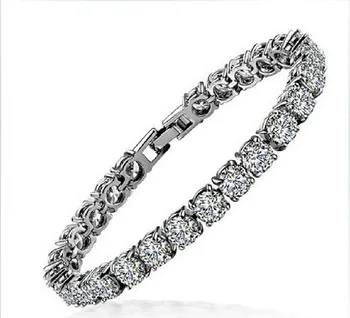 

Elegant Certified SONA Synthetic Diamond Bracelet for Women Genuine 925 Sterling Silver Platinum Plated Jewelry for Girlfriend