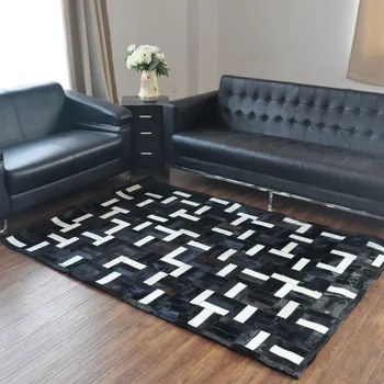 

2018 free delivery 100% natural cowhide leather carpet tile