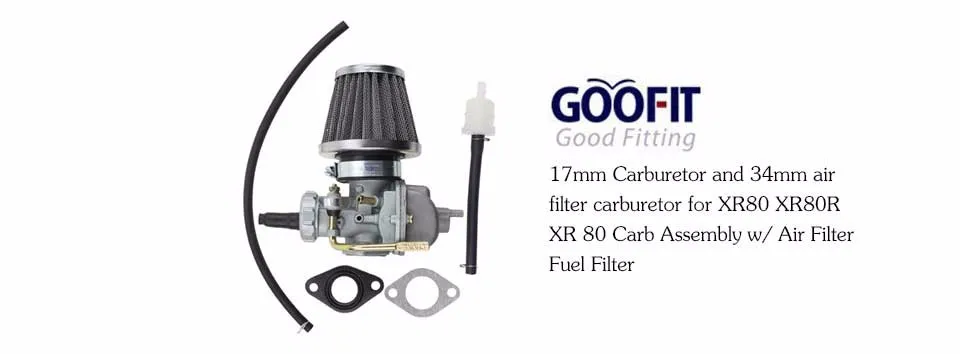 GOOFIT 17 мм Карбюратор с 34 мм воздушный фильтр для XR80 XR80R XR 80 Carb в сборе w/Группа воздушного фильтра-43