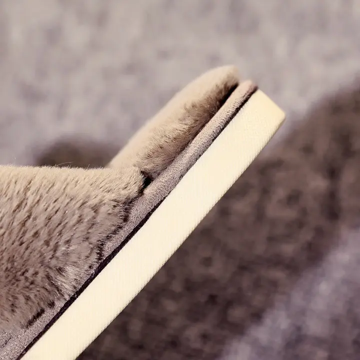 New Arrival Durable Home Slippers Unisex Micro Suede Upper Sheepskin Warm Comfortable Fur Plush Winter Slippers (9)