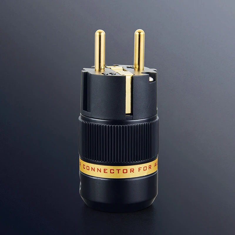 

Free shipping Viborg VF501G Pure Copper 24k 5U Gold Plated EU IEC Connector jack for DIY Hifi Electrical Power