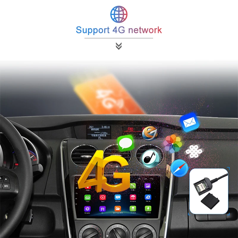 Perfect Junsun V1 2G+32G Android 9.0 DSP Car Radio Multimedia Video Player Navigation GPS For Mazda Cx-7 cx7 2008-2015 2 din DVD stereo 4