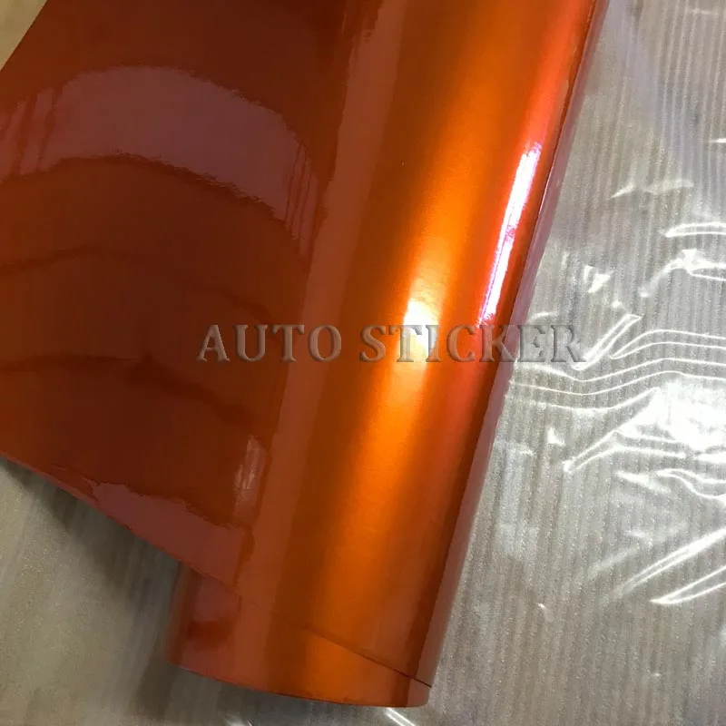 orange glossy metallic car wraps 1