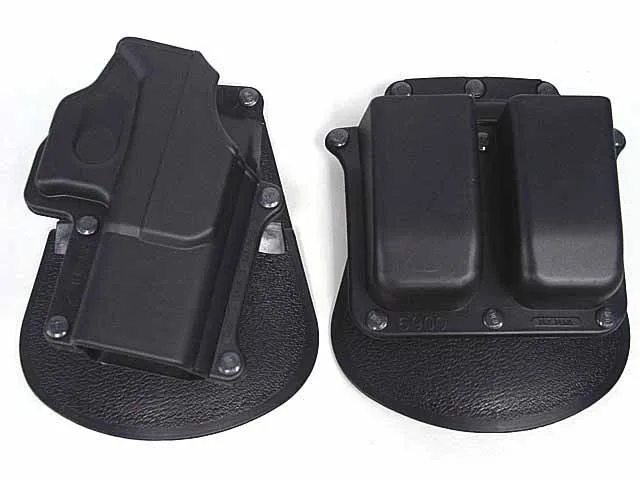 Rotační pouzdro na uchovávání polymeru pro Glock 19/23/25/28/32 - pravá ruka Gen 4 Kompatibilní a dvojitá zásobní kapsa 9/40 černá