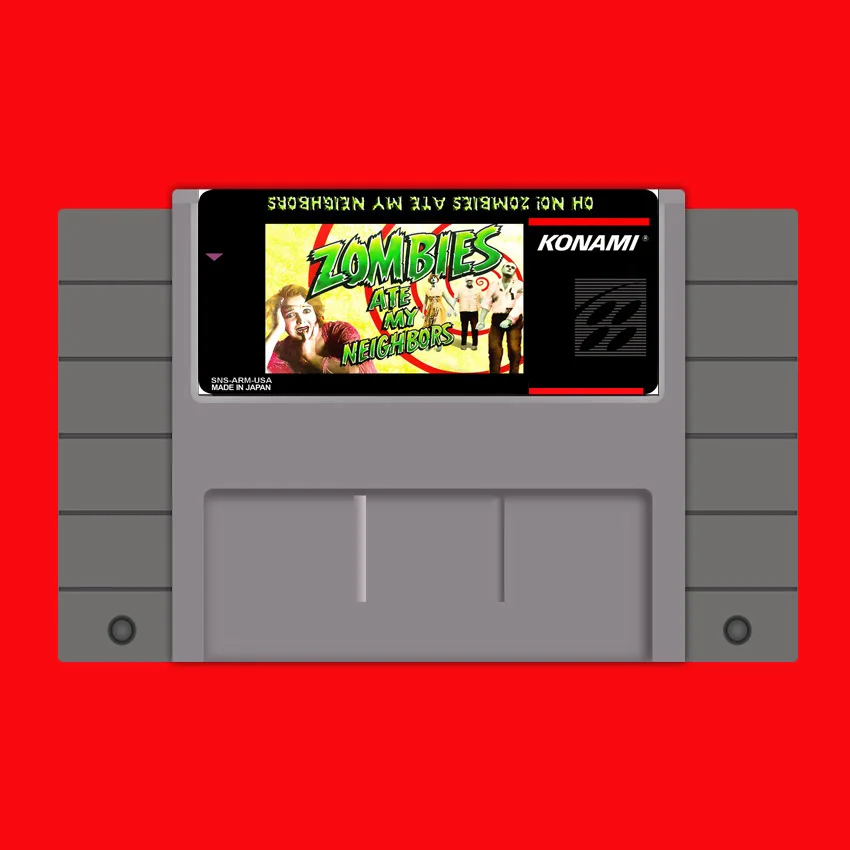 

Zombies Ate My Neighbors 16 bit Big Gray Game Card For USA NTSC Game Player