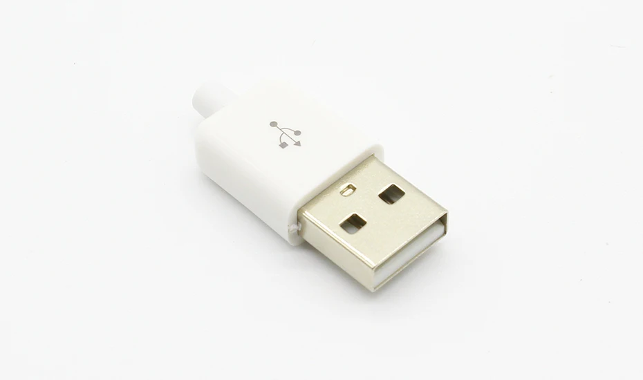 10 шт./лот DIY USB 2,0 A штекер в сборке адаптер Разъем гнездо черный белый