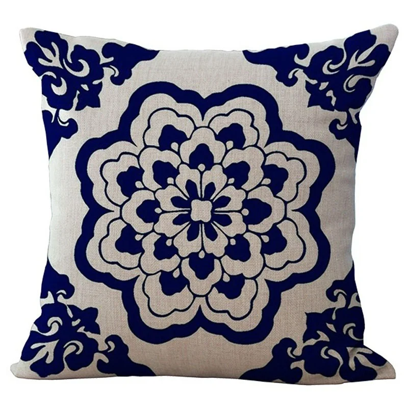 Cushion Cover Bohemian Style Cotton linen Blend Cushions Sofa Chair Cushion Square Size ...