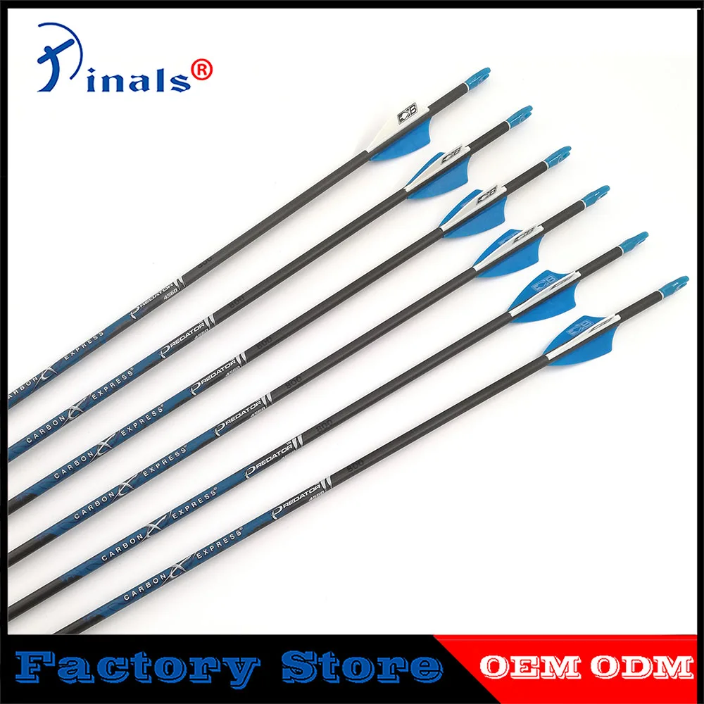 النقي أسهم كربون العمود الفقري 500 600 700 800 900 1000 ID4.2mm البلاستيك دوارات قوس Recurve الصيد و الرماية 12 قطعة