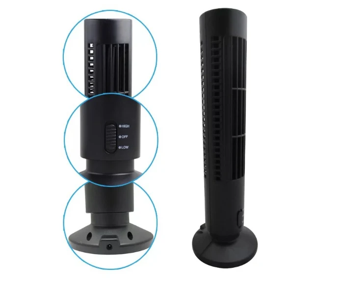 Башня Электрический вентилятор USB вертикальный кондиционер мини-лист охлаждающие проветриваемые машины три уровня 3 категории 2,5 Вт