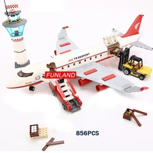 Город большой Boeing самолет воздушный транспорт строительный самолет из блоков модель пассажирский рабочий фигурки вилочный погрузчик командная станция кирпичные игрушки