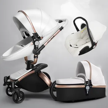 

Multifunctional Baby Stroller 3 in 1 Aluminium Alloy High Landscape Carriage European Lightweight Pram Folding strollers brands