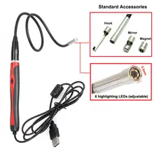 Free Shipping!Chinscope 5.5MM Inspecition Endoscope Borescope Camera 6 Leds+Magnet/Hook/Mirror Car Diagnostic Tools