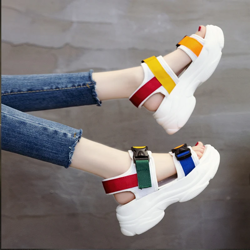 Woman Sandals 2019 Summer Women Concise Platform Casual Shoes Woman Fashion Thick Bottom Wedges Sandals