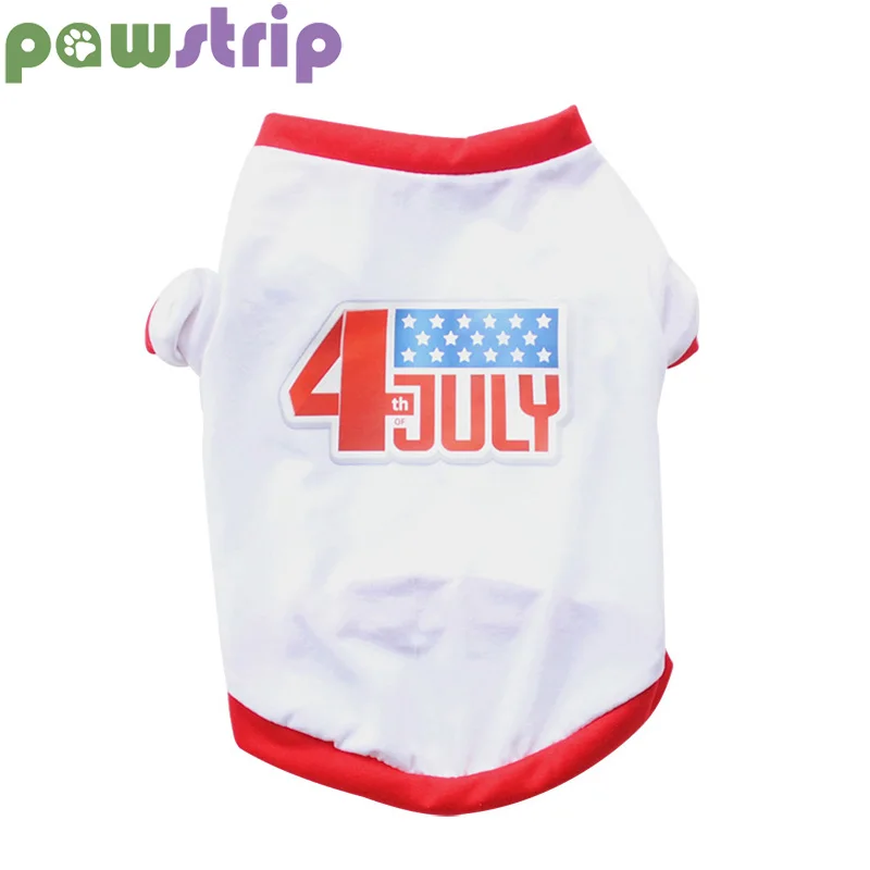 

pawstrip Pet Dog T-Shirt Soft Small Pet Puppy Clothes Summer Dog Vest For Pug Dachshund