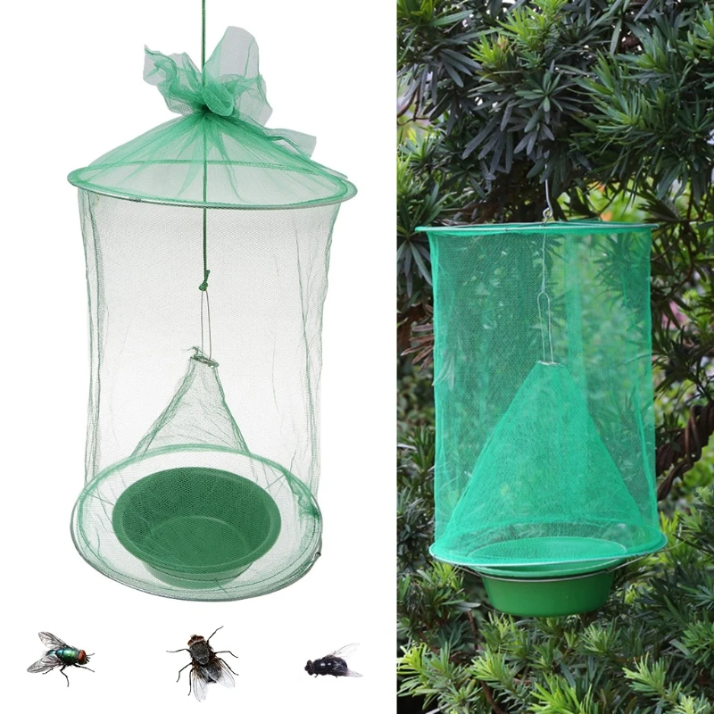 Reusable Green Fly Catcher Killer Cage Net Trap Insert Bug Pest Hanging