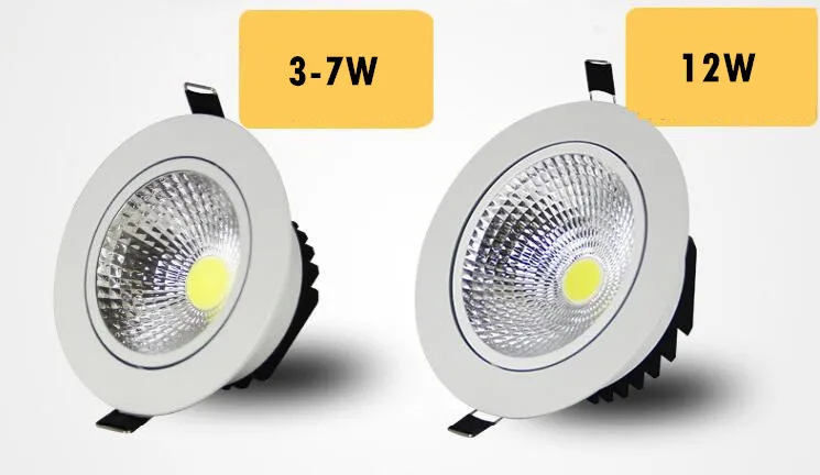 Emissor de Luz da Lâmpada Decoração do Teto Levou Downlight Super Brilhante Recesso Led Spot Dimmable Cob 3 w 5 7 12 Diodo ac - dc v 10x 11 10x LEVOU Downlight Super Brilhante Recesso LED