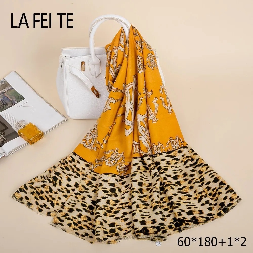 

Leopard Print Cashmere Winter Scarf Women Warm Shawl Foulard Femme Pashmina Luxury Stole Cotton Neck Women Scarf For Ladies 2019
