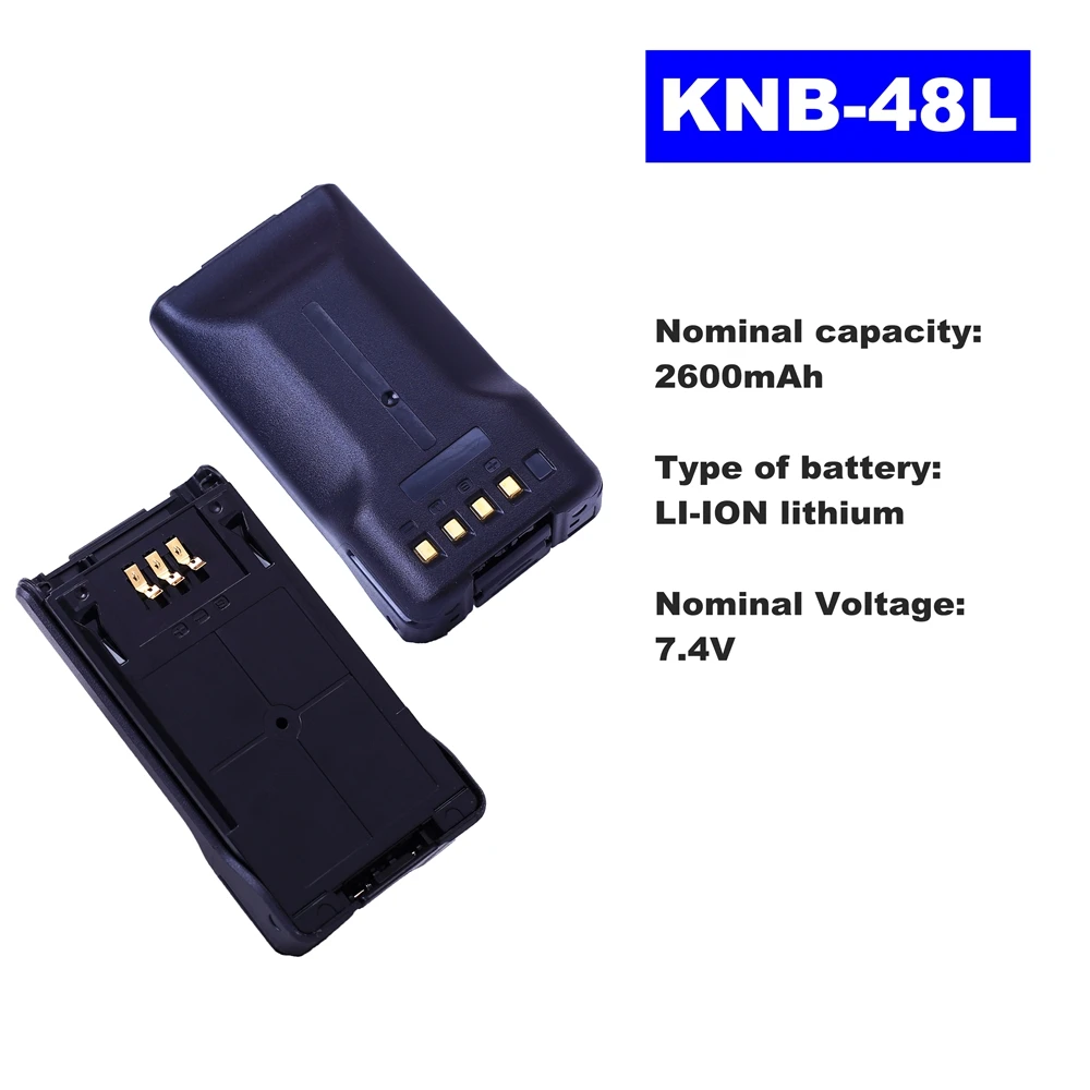 7.4V 2600mAh LI-ION Radio Battery KNB-48L For Kenwood Walkie Talkie NX-200 NX-300 Two Way Radio vac 920 li ion rapid charger base for vertex vx581 vx820 vx920 vx924 vxp820 vxp824 vxp829 vx870 vx921 vx924 vx929 two way radio