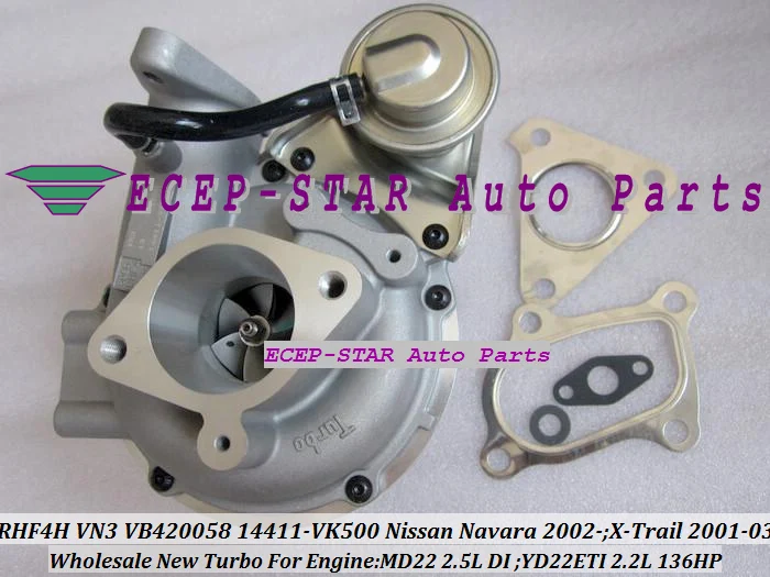Free Ship RHF4H VN3 14411-VK500 14411 VK500 VB420058 Turbo Turbocharger For NISSAN Navara MD22 2.5L 02- X-Trail Di YD22ETI 2.2L |